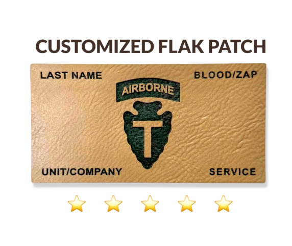 Custom Engraved Military Flak Plate Carrier Patch | Custom logo | Military Deployment | Police | First Responders | K9 | Tan-Black 2