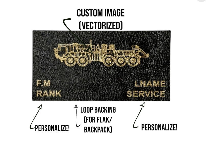 Custom Aviation Black Flak Patch | Custom logo | Military Deployment | Police | First Responders | K9 | Black Gold | Air Wing